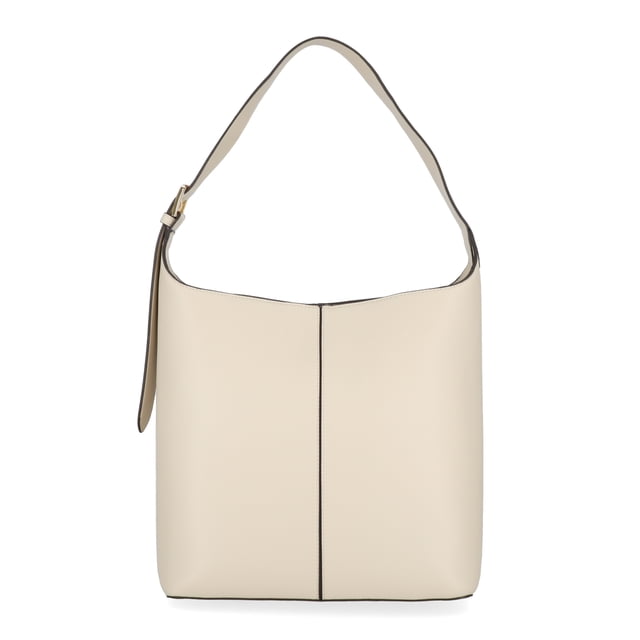 Time and Tru Women's Shively Bucket Handbag, Solid Beige