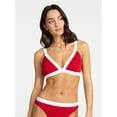 thumbnail image 1 of Time and Tru Women's and Women's Plus Size Contrast Banded Bikini Top, Sizes XS-3X, 1 of 5