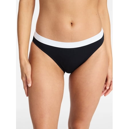 Time and Tru Women's Contrast Banded Bikini Bottoms, Sizes XS-3X