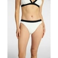 thumbnail image 1 of Time and Tru Women's and Women's Plus Size Contrast Banded Bikini Bottoms, Sizes XS-3X, 1 of 5