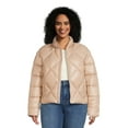 Time and Tru Women's Short Quilted Puffer Jacket, Sizes XS3X