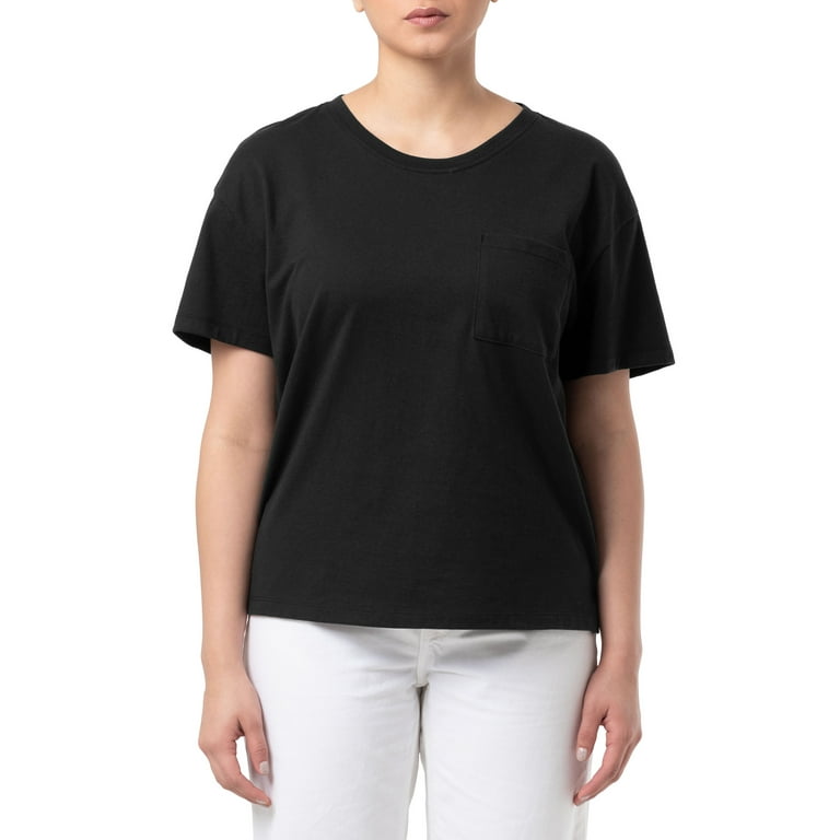 walmart womens black t shirt
