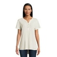 thumbnail image 1 of Time and Tru Women's Short Sleeve Henley, 1 of 5
