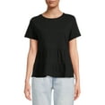 thumbnail image 1 of Time and Tru Women's Short Sleeve Peplum T-Shirt, 1 of 5