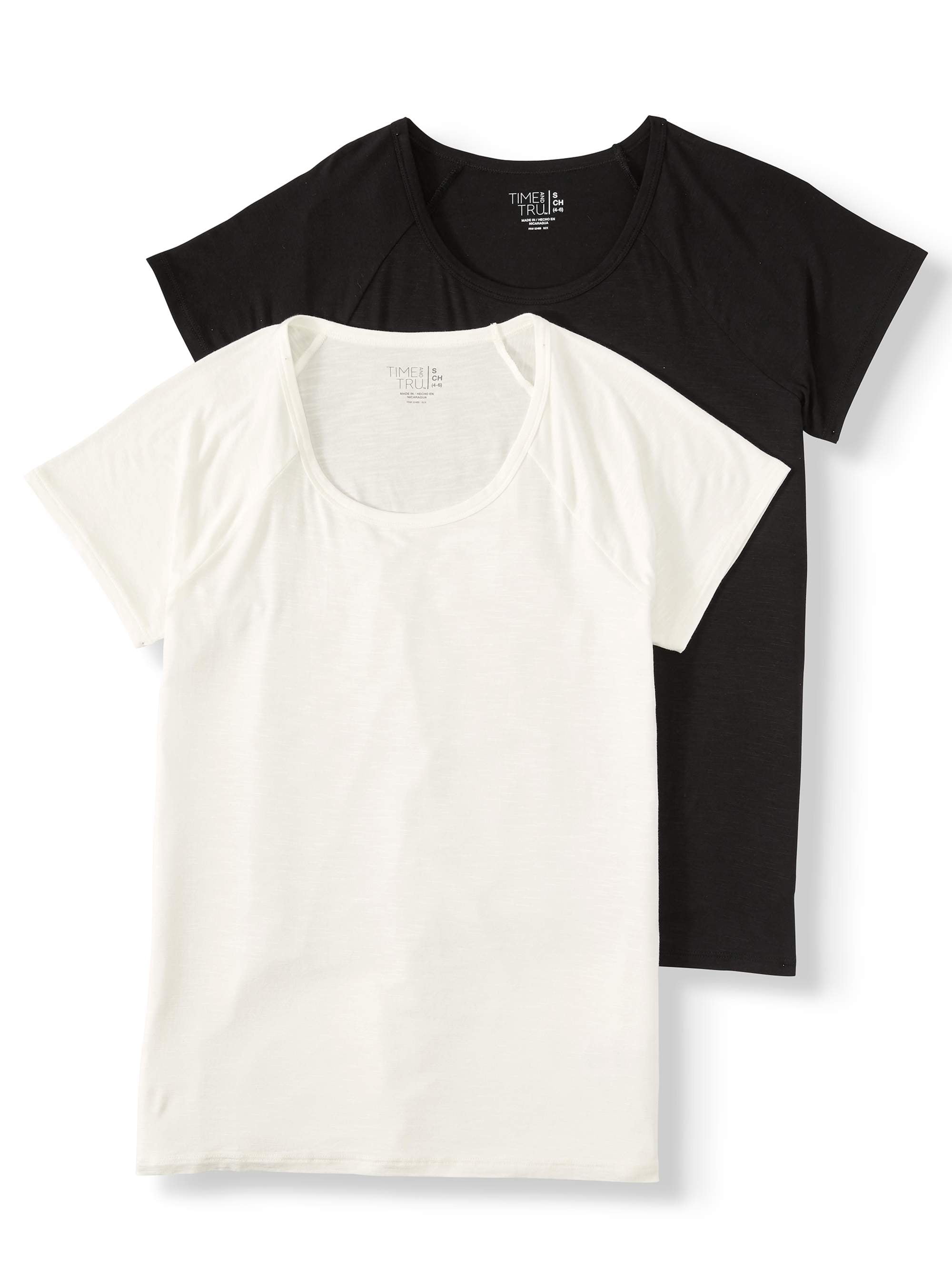 Time and Tru Women's Short-Sleeve Raglan T-Shirt, 2-Pack - Walmart.com
