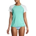 thumbnail image 1 of Time and Tru Women's Short Sleeve Rash Guard Swim Cover Up, 1 of 6