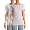 thumbnail image 1 of Time and Tru Women's Short Sleeve Rib T-Shirts, 2-Pack, 1 of 11