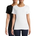 thumbnail image 1 of Time and Tru Women's Short Sleeve Rib T-Shirts, 2-Pack, 1 of 11