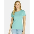 thumbnail image 1 of Time and Tru Women’s Rib Crewneck Tee with Short Sleeves, Sizes XS-XXXL, 1 of 5