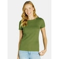 thumbnail image 1 of Time and Tru Women’s Rib Crewneck Tee with Short Sleeves, Sizes XS-XXXL, 1 of 5