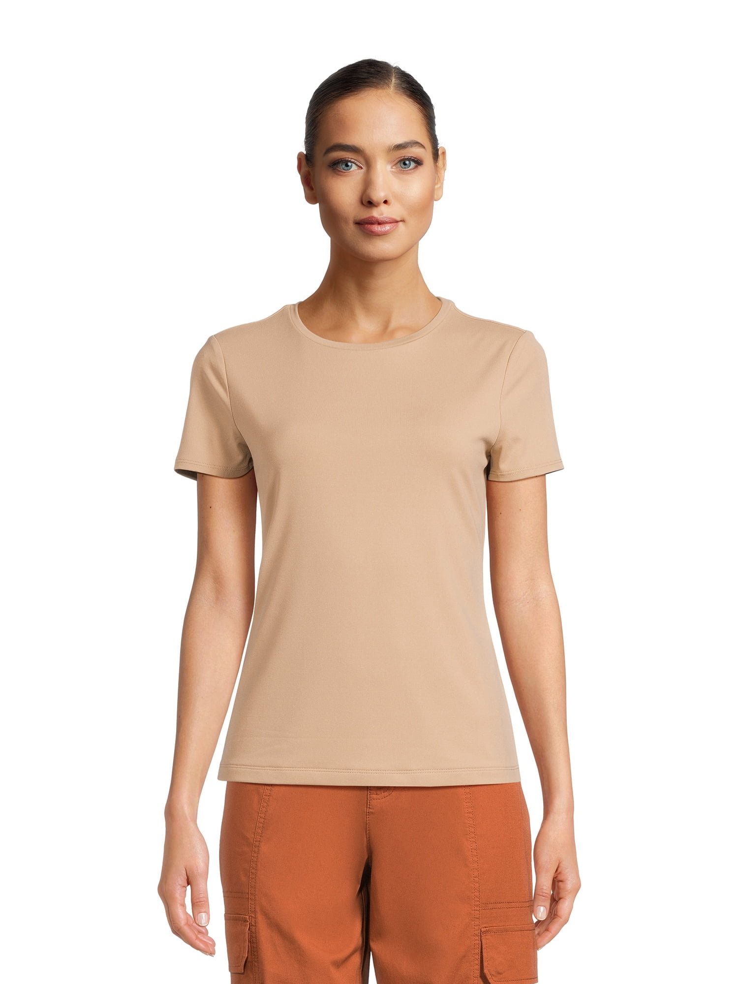 Time and Tru Women's Short Sleeve Smoothing T-Shirt, Sizes XS-XXXL