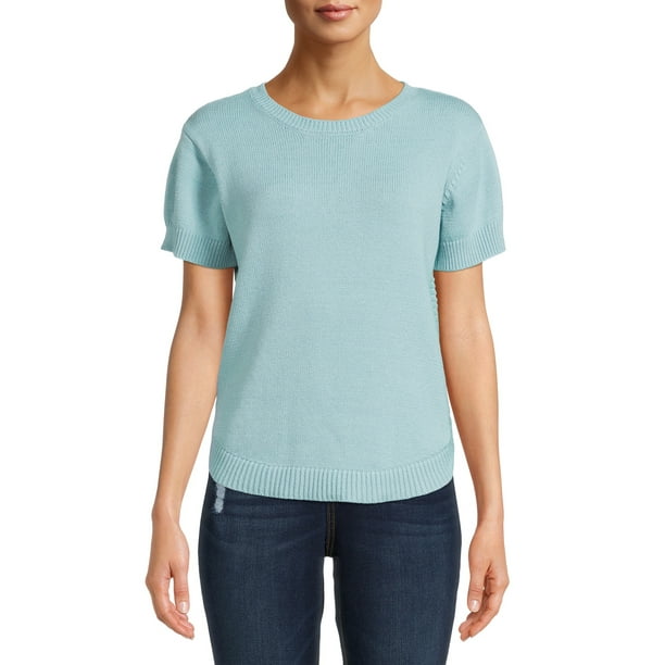 Time and Tru Women's Short Sleeve Sweater - Walmart.com