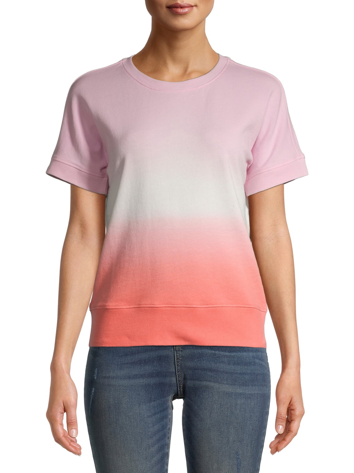 Women's Red Dot Tie and Dye Crew Neck Cotton Jersey Short Sleeve T-Shirt by Boer and Fitch
