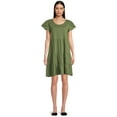 thumbnail image 1 of Time and Tru Women's Short Sleeve Tiered Knit Dress, Sizes XS-XXXL, 1 of 5