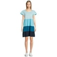 thumbnail image 1 of Time and Tru Women's Short Sleeve Tiered Knit Dress, Sizes XS-XXXL, 1 of 5