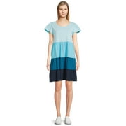 Time and Tru Women's Short Sleeve Tiered Knit Dress, Sizes XS-XXXL