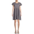 thumbnail image 1 of Time and Tru Women's Short Sleeve Tiered Knit Dress with Pockets, 1 of 5