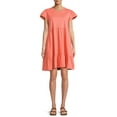 thumbnail image 1 of Time and Tru Women's Short Sleeve Tiered Knit Dress with Pockets, 1 of 5