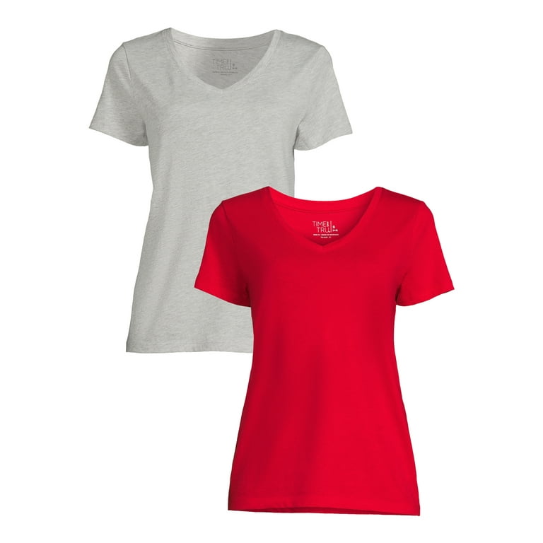 red v neck shirt walmart