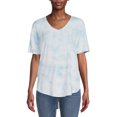 thumbnail image 1 of Time and Tru Women's Short Sleeve V-Neck Tunic T-Shirt, 1 of 5