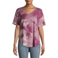 thumbnail image 1 of Time and Tru Women's Short Sleeve V-Neck Tunic T-Shirt, 1 of 6