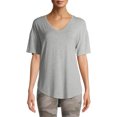Time and Tru Women's Short Sleeve V-Neck Tunic T-Shirt - Walmart.com