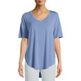 thumbnail image 1 of Time and Tru Women's Short Sleeve V-Neck Tunic T-Shirt, 1 of 5