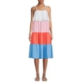 thumbnail image 1 of Time and Tru Women's Short Sleeve Woven V-Neck Dress, 1 of 5