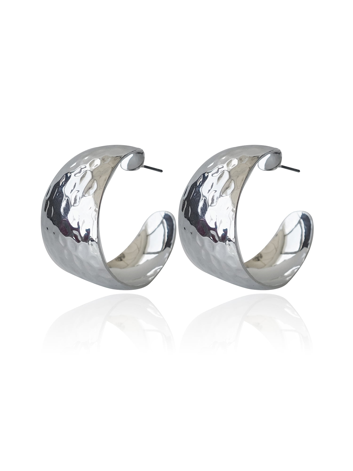 Time and Tru Women's Silver Plated Metal Hoop