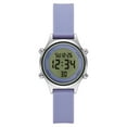 Time and Tru Women's Silver Tone Digital Watch with Lavender Silicone