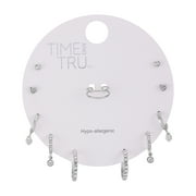 Time and Tru Womens Silver Tone Multi Earring Set with Glass Stones