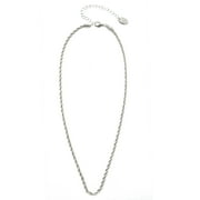 Time and Tru Women's Silver Tone Rope Chain Necklace 18" with Extender