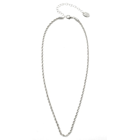 Time and Tru Women's Silver Tone Rope Chain Necklace 18" with Extender