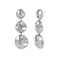 thumbnail image 1 of Time and Tru Women's Silver-Tone Wavy Textured Metal Triple Drop Earrings, 1 of 2