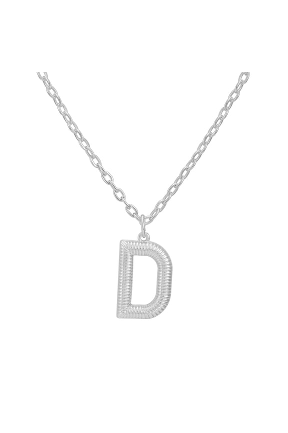 Women's Silvertone Initial D Necklace with Giftable Pouch