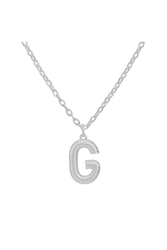 Women's Silvertone Initial G Necklace with Giftable Pouch
