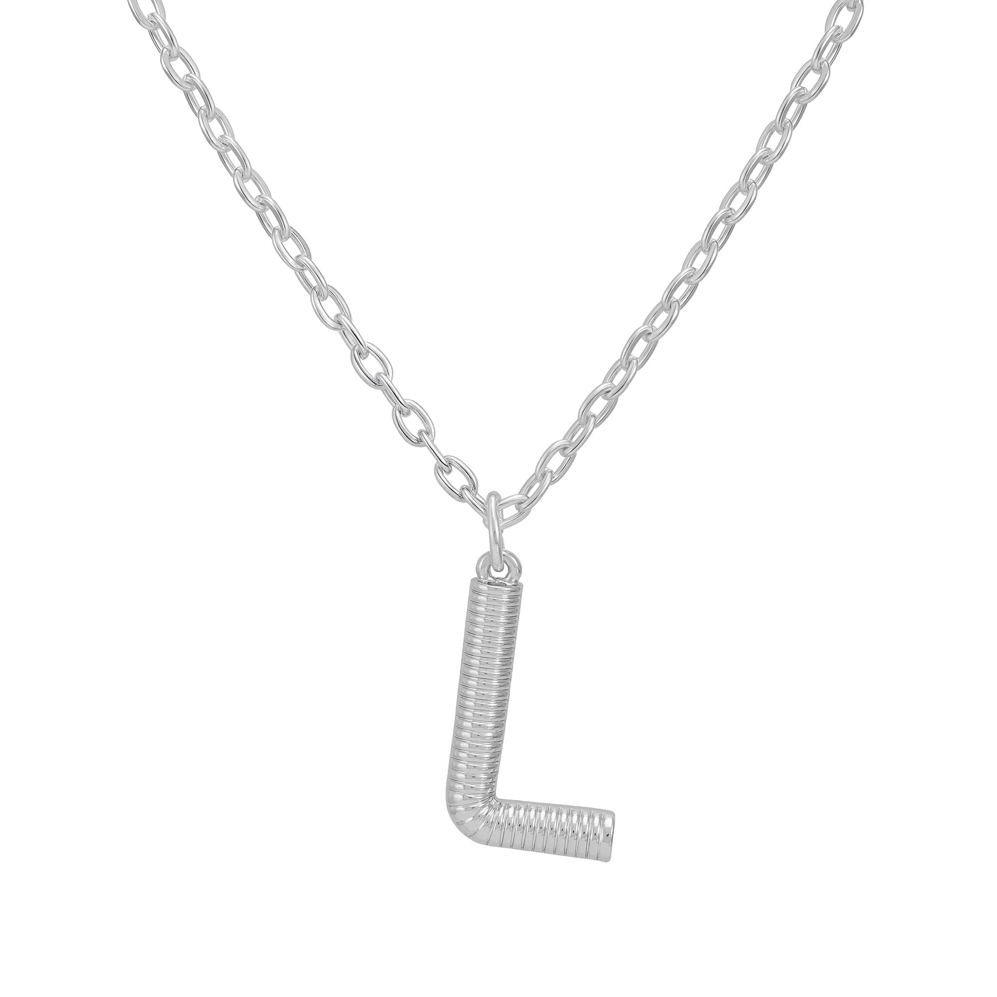 Time and Tru Women's Silvertone Initial L Necklace with Giftable Pouch