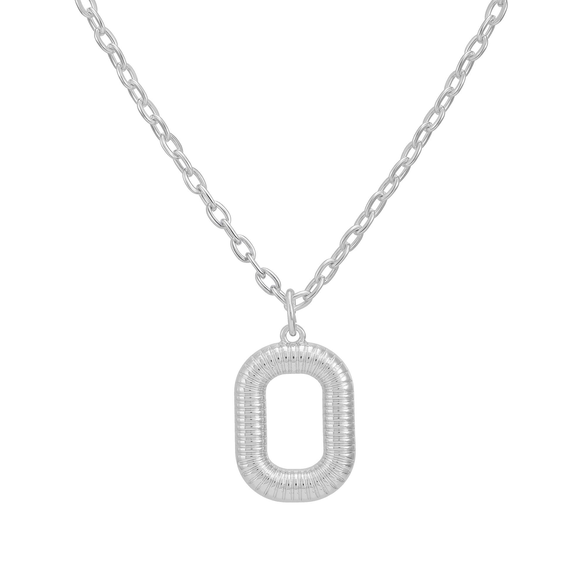 Women's Silvertone Initial O Necklace with Giftable Pouch