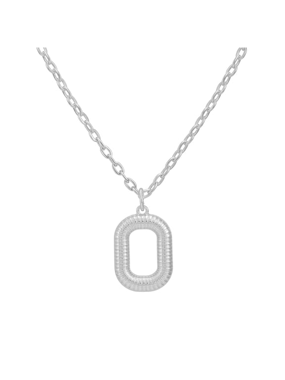 Women's Silvertone Initial O Necklace with Giftable Pouch
