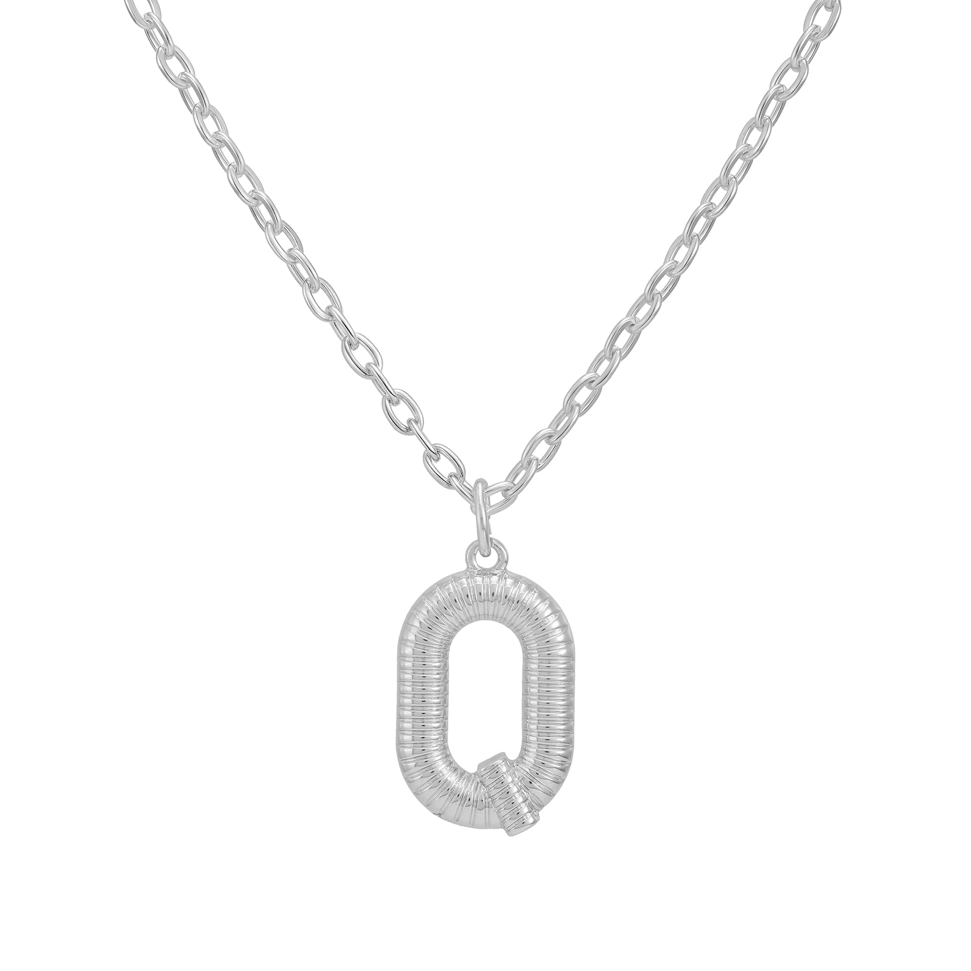 Time and Tru Women's Silvertone Initial Q Necklace with Giftable Pouch