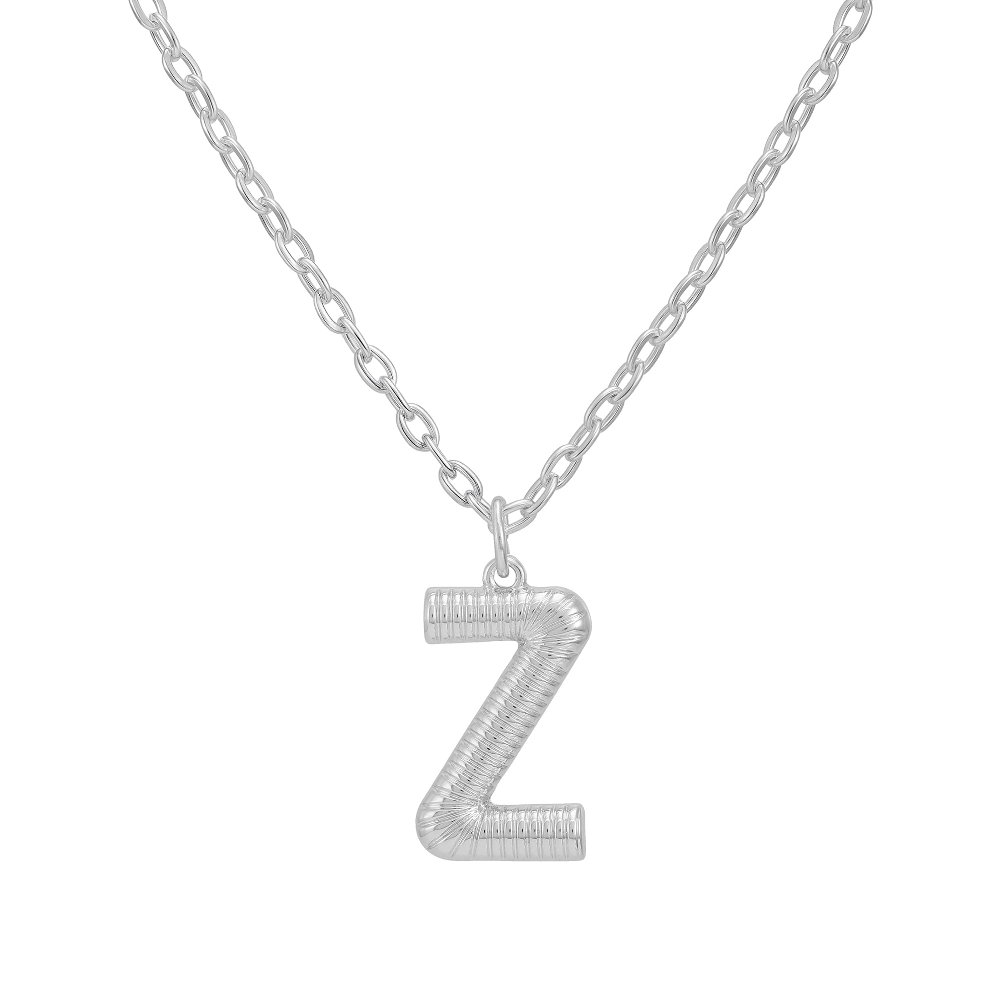 Time and Tru Women's Silvertone Initial Z Necklace with Giftable Pouch