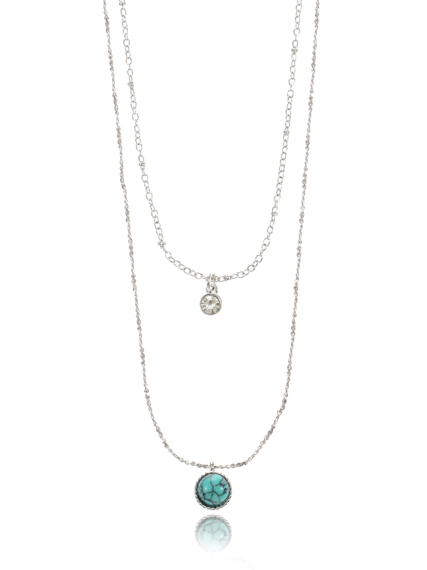 Time and Tru Women's Silvertone Layered Necklace, 1 Piece