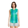 Time and Tru Women's Sleeveless ButtonDown Shirt