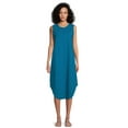 thumbnail image 1 of Time and Tru Women's Sleeveless Curve Hem Henley Midi Dress, 1 of 5