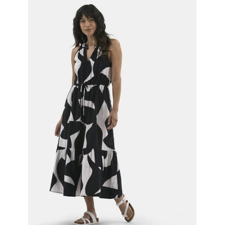 Time and Tru Women's Sleeveless Double Cloth Dress, Sizes XS-XXXL