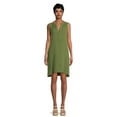 thumbnail image 1 of Time and Tru Women's Sleeveless Double Cloth Dress, 1 of 5