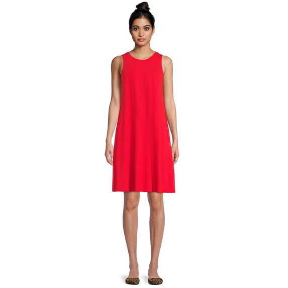 Time and Tru Women's Sleeveless Knit Dress A-Line Silhouette Dresses