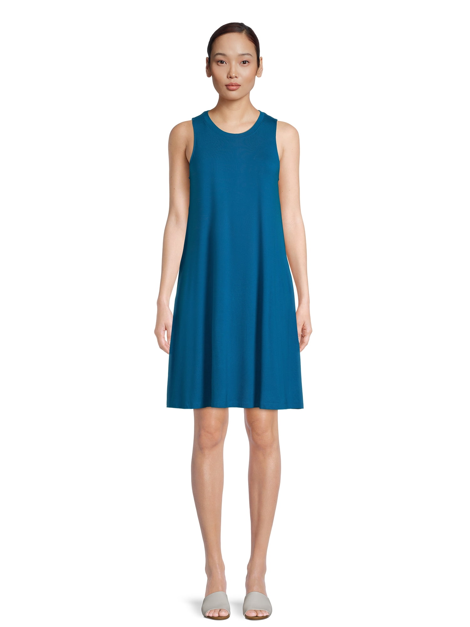time and tru women's sleeveless knit dress Time and Tru Womens Sleeveless Knit Swing Dress, Sizes Xs-xxxl, Women's, Size: Large, Multicolor