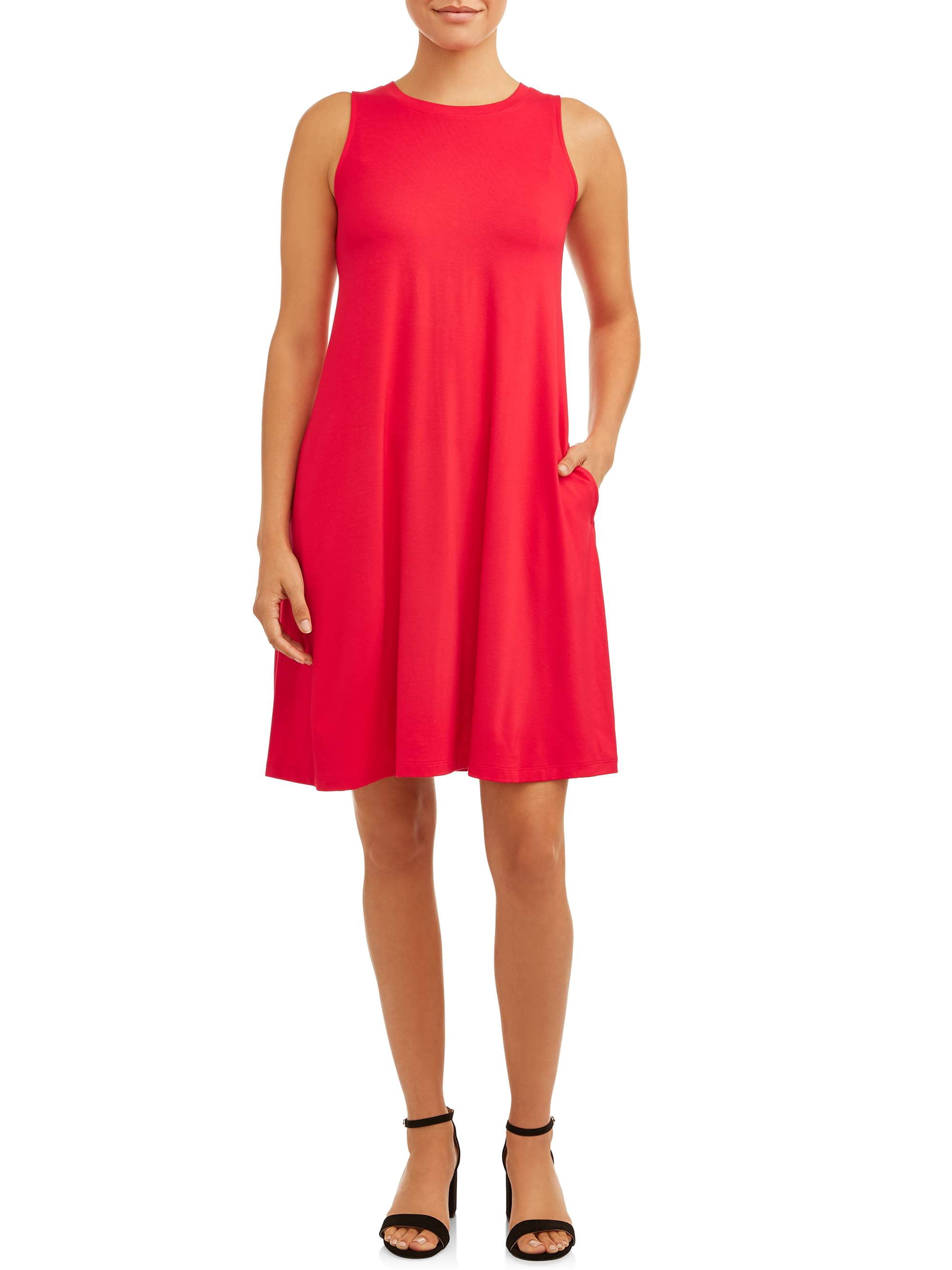 Time and Tru Women's Sleeveless Knit Dress - Walmart.com
