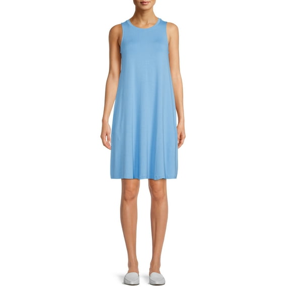 Time and Tru Women's Sleeveless Knit Swing Dress, Sizes XS-XXXL
